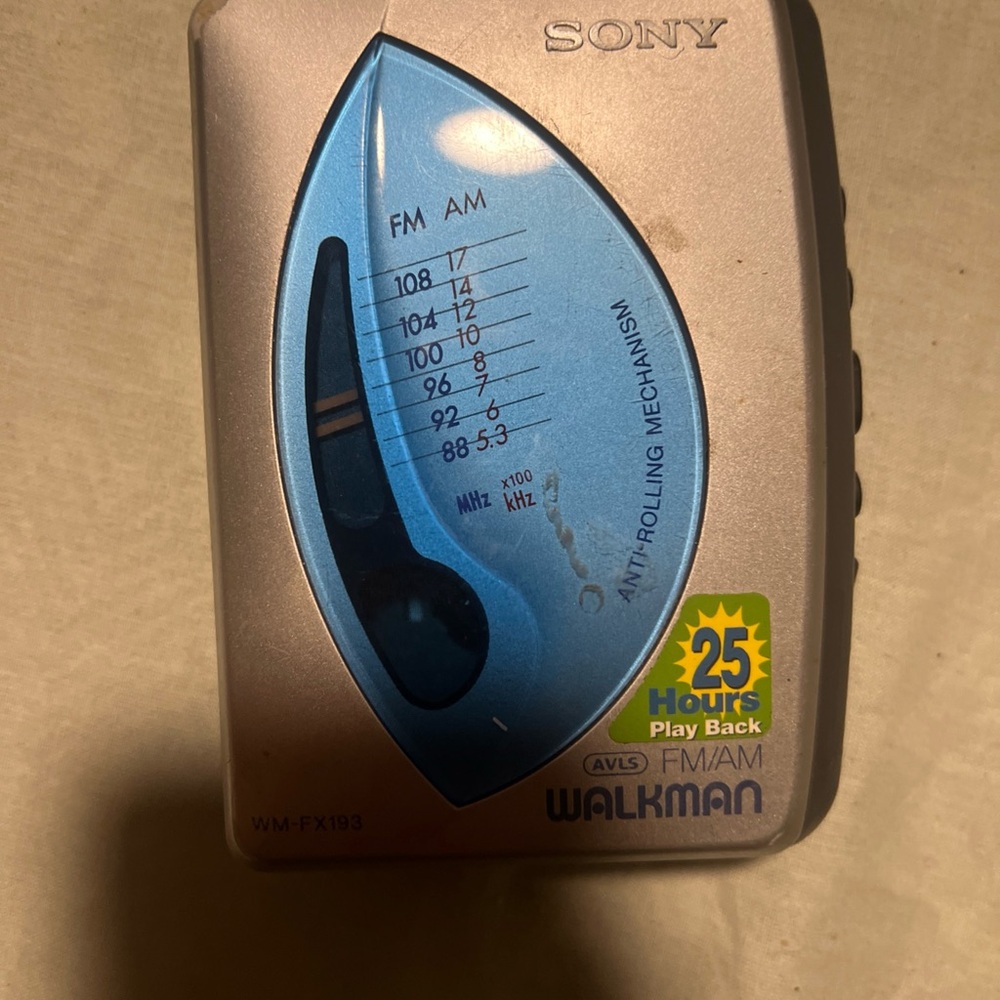 Sony Walkman Portable AM/FM Radio - Blue and Silver